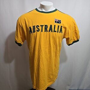 VTG Australia Day T-Shirt Adult Size XL Roo Rock Souvenir Yellow Green Flag Y2K